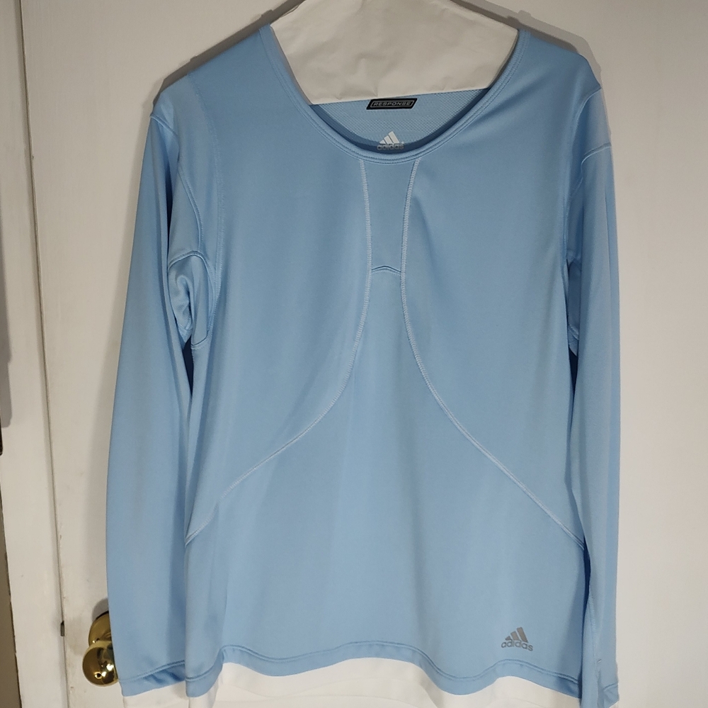 Adidas Light Blue Long Sleeve Performance Top Response